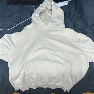 Cream Hoodie with Front Pocket